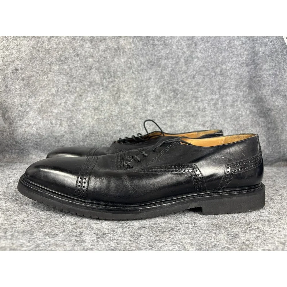 Giorgio's Palm Beach Shoes Mens Size 13 Black Leather Cap Toe Oxford Vibram Sole